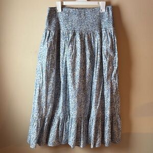 Universal Thread 100% Cotton Blue Ditsy Floral Maxi Skirt